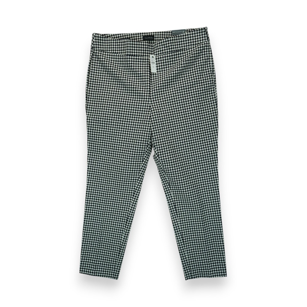NWT Talbots Chatam Ankle Pants 14P Preppy Office Gingham Check Stretch Slim Leg